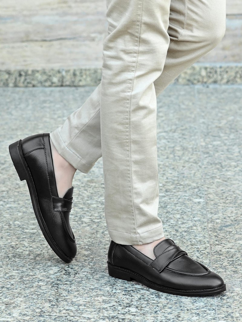 MACTREE Men's Black Synthetic Leather Formal Loafers - 43 UK - Image 5