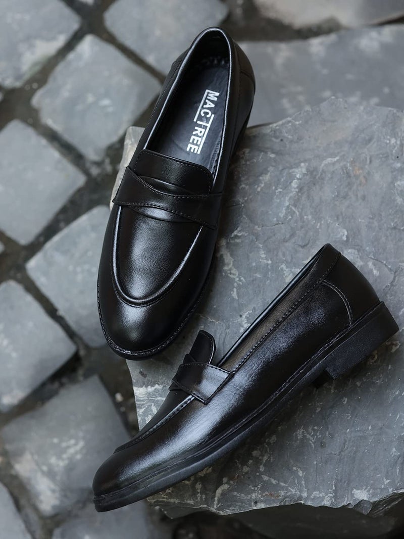 MACTREE Men's Black Synthetic Leather Formal Loafers - 43 UK - Image 4