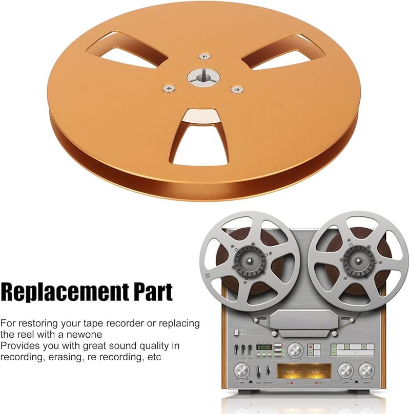 Gold Aluminum Alloy 7 Inch Empty Reel 3 Hole Design For Tape Recorder Replacement - Image 3