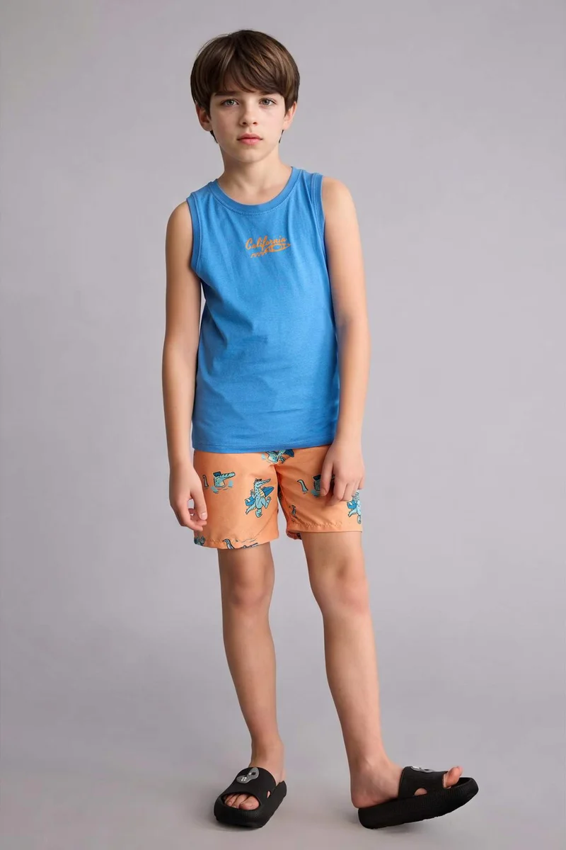 DeFacto Boy Regular Fit Printed Swim Shorts