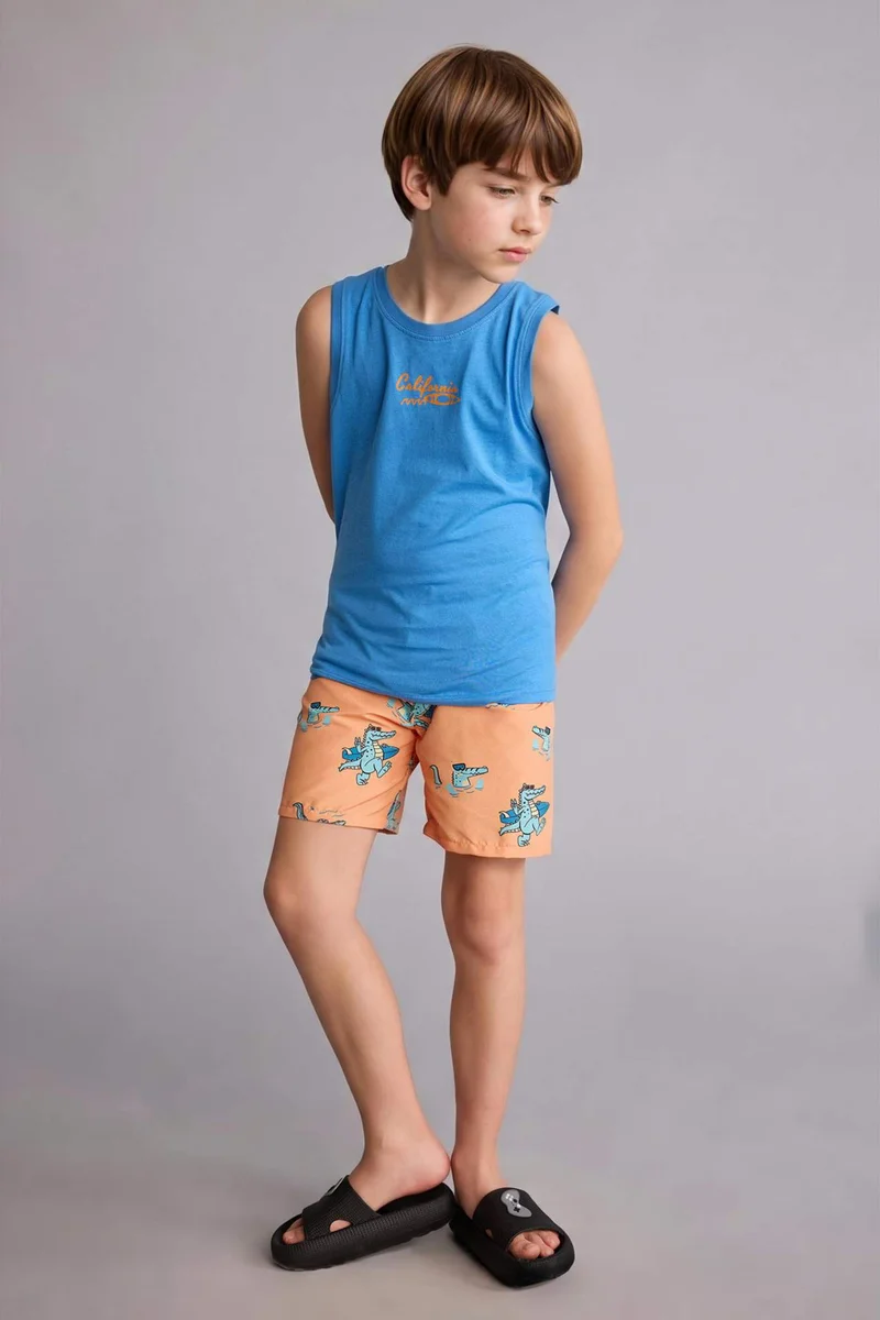DeFacto Boy Regular Fit Printed Swim Shorts