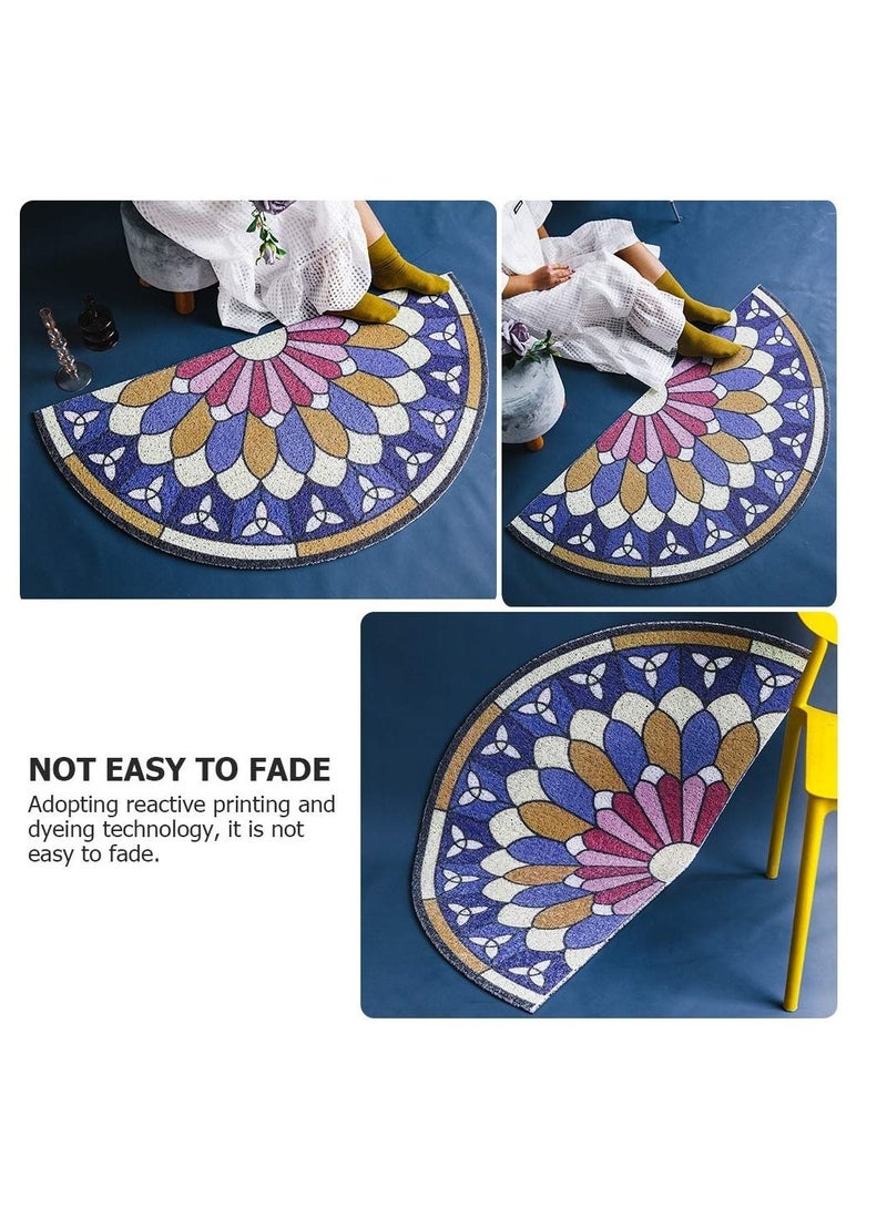 كابتن تيك 1Pc Coil Semicircle Doormat Household Chic Creative Floor Mat Door Carpet Foot Pad for Bathroom Doorway Entrance  - Image 3
