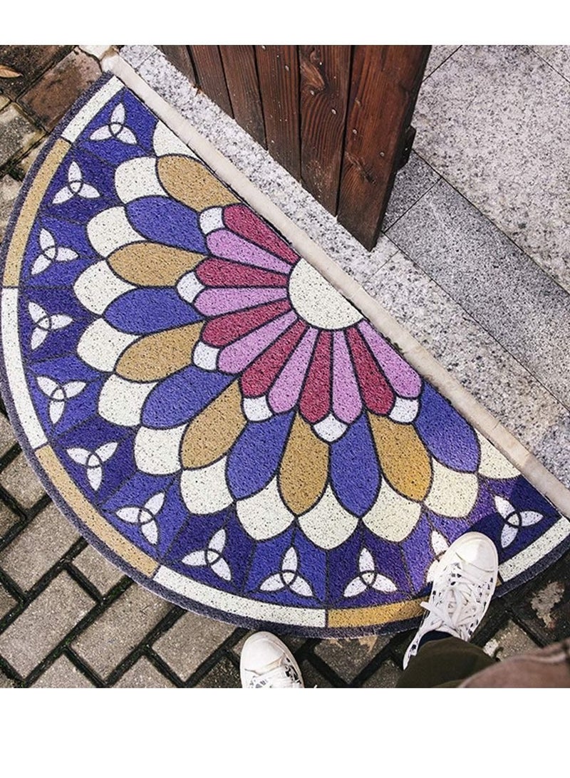 كابتن تيك 1Pc Coil Semicircle Doormat Household Chic Creative Floor Mat Door Carpet Foot Pad for Bathroom Doorway Entrance  - Image 2