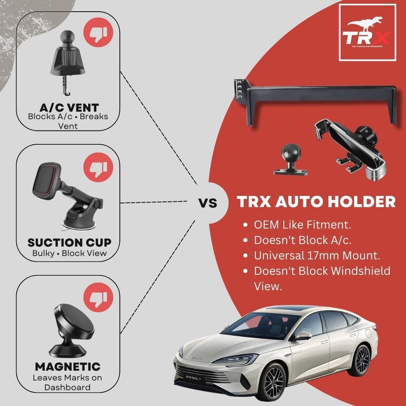 TRX AUTO Phone Holder for BYD 12.8-Inch Screen | Compatible with BYD Atto 3, Seal 7 DMi, Han, Song Plus | BYD Interior Accessories Bracket Base Holder | Car Phone Mount - Image 5