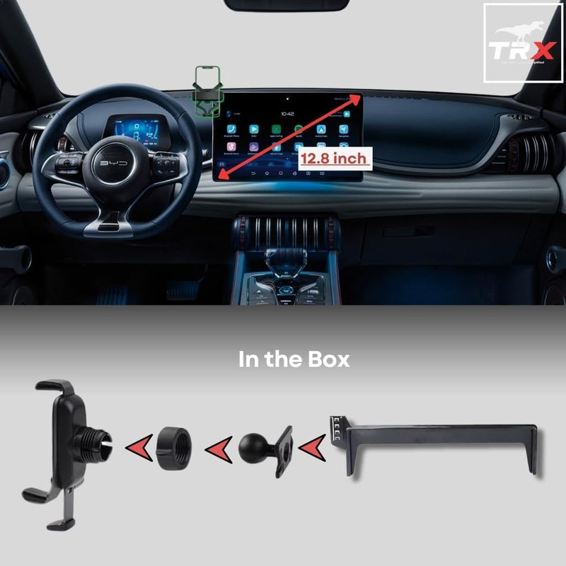 TRX AUTO Phone Holder for BYD 12.8-Inch Screen | Compatible with BYD Atto 3, Seal 7 DMi, Han, Song Plus | BYD Interior Accessories Bracket Base Holder | Car Phone Mount - Image 4