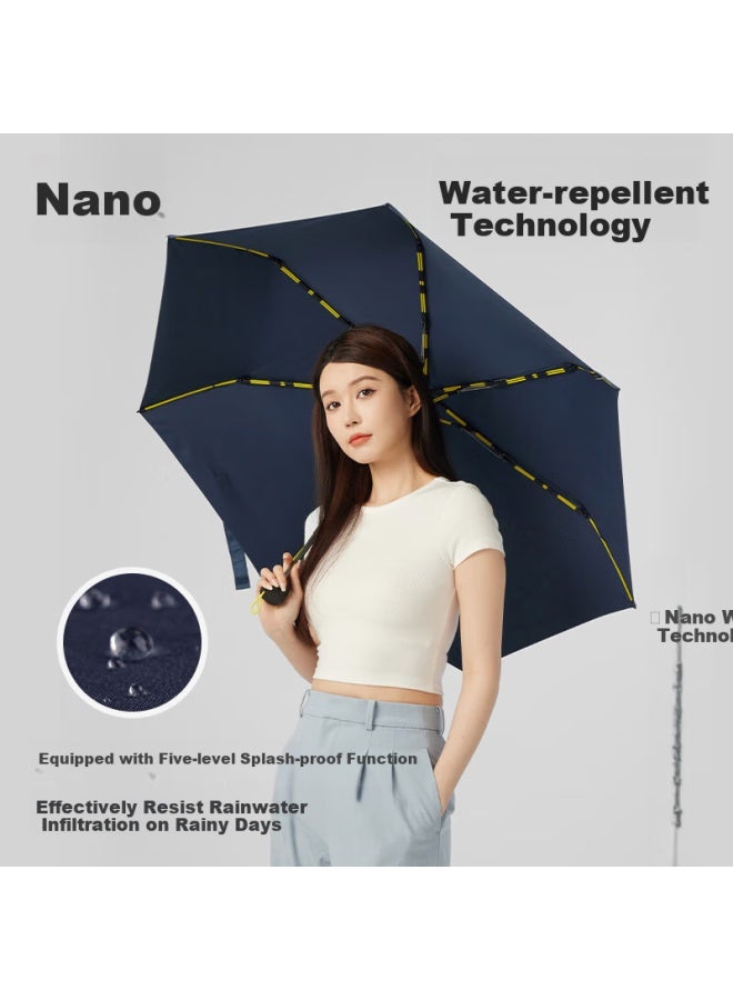 Obsu Double Fiber Chopsticks, Tri-fold Sun Umbrella, Rice Cake White, Double Fiber Sun Protection Umbrella - Image 1