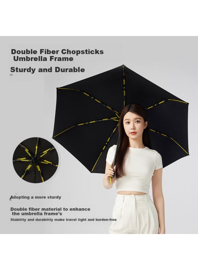Obsu Double Fiber Chopsticks, Tri-fold Sun Umbrella, Rice Cake White, Double Fiber Sun Protection Umbrella - Image 2