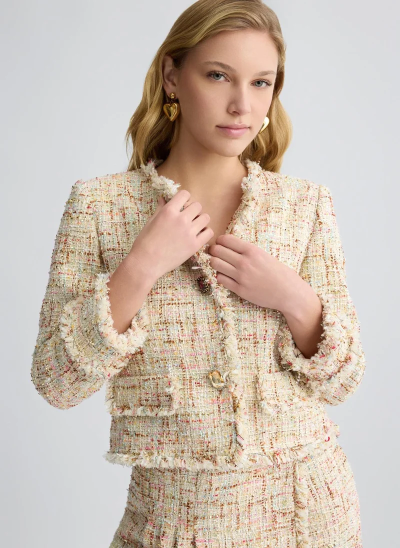 Liu Jo Multi-colored raw-cut jacket