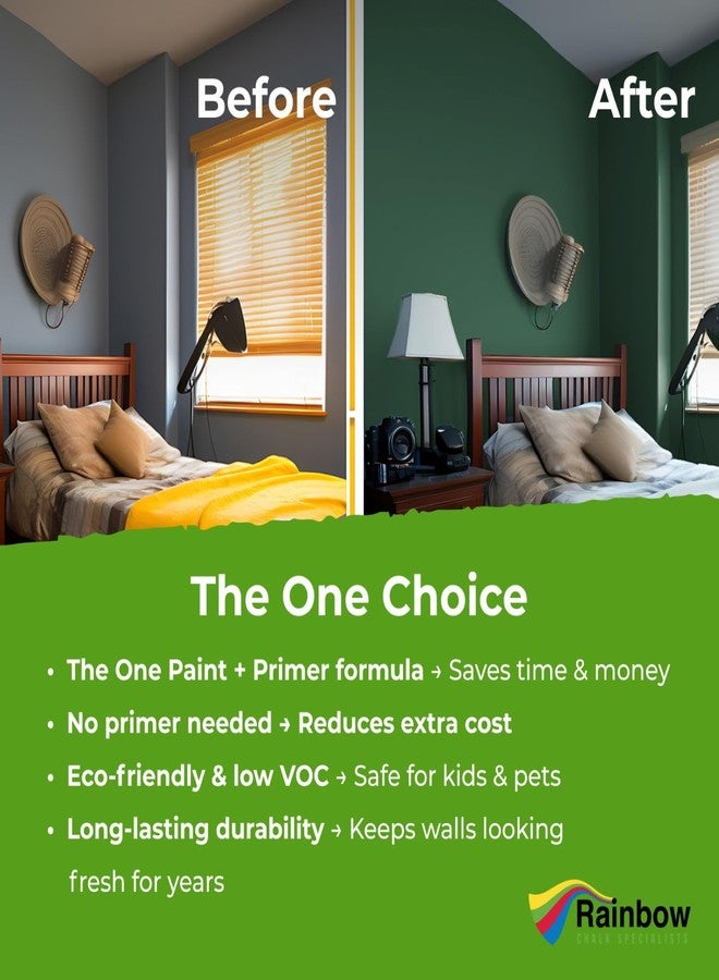 THE ONE All-in-One Paint & Primer: Durable Furniture, Cabinet, Front Door, Wall, Bathroom, Kitchen - Fast Drying Interior & Exterior Craft Paint (Green, Matte, 8.5oz) - Image 4