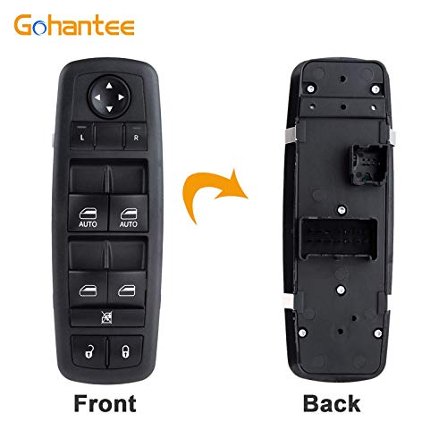 gohantee 68110871AA مفتاح التحكم الرئيسي لنوافذ الطاقة الجانبية للسائق بديل لشاحنات كرايسلر تاون آند كونتري 2012-2016 ودودج غراند كارافان 2012-2016 ومفتاح نافذة رام مع مفتاح قفل الباب - Image 5