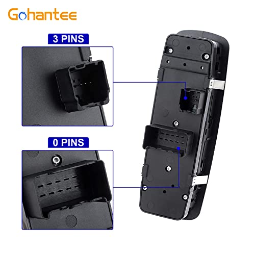 gohantee 68110871AA مفتاح التحكم الرئيسي لنوافذ الطاقة الجانبية للسائق بديل لشاحنات كرايسلر تاون آند كونتري 2012-2016 ودودج غراند كارافان 2012-2016 ومفتاح نافذة رام مع مفتاح قفل الباب - Image 4