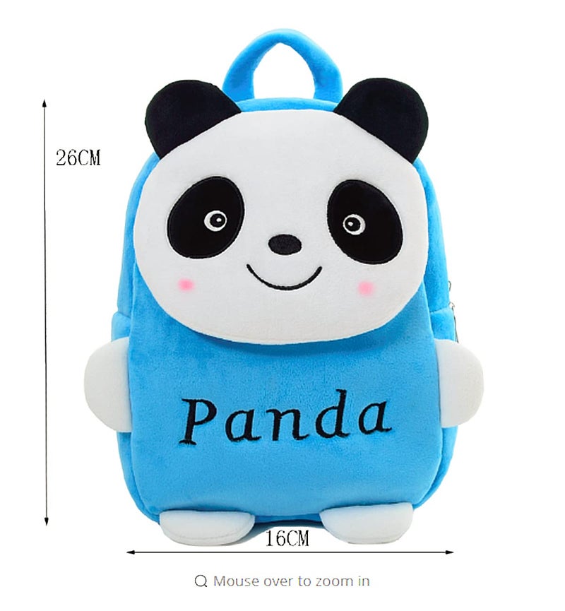 Frantic Kids Soft Cartoon Animal Travelling School Bag Soft Plush Standard Backpack Boys Girls Baby For 2 To 5 Years Baby/Boys/Girls Nursery, Preschool,Picnic(Skyblue_Newpanda) Small, 10 Liter - Image 5