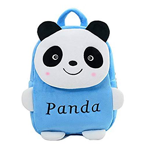 Frantic Kids Soft Cartoon Animal Travelling School Bag Soft Plush Standard Backpack Boys Girls Baby For 2 To 5 Years Baby/Boys/Girls Nursery, Preschool,Picnic(Skyblue_Newpanda) Small, 10 Liter - Image 1