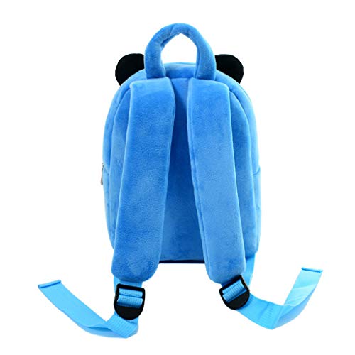 Frantic Kids Soft Cartoon Animal Travelling School Bag Soft Plush Standard Backpack Boys Girls Baby For 2 To 5 Years Baby/Boys/Girls Nursery, Preschool,Picnic(Skyblue_Newpanda) Small, 10 Liter - Image 2