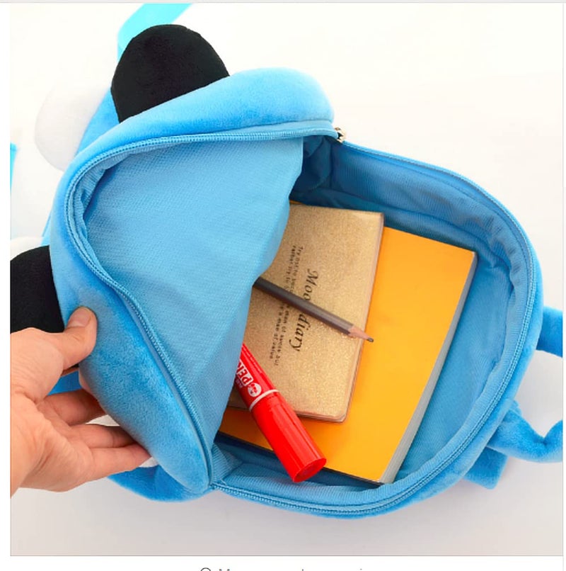 Frantic Kids Soft Cartoon Animal Travelling School Bag Soft Plush Standard Backpack Boys Girls Baby For 2 To 5 Years Baby/Boys/Girls Nursery, Preschool,Picnic(Skyblue_Newpanda) Small, 10 Liter - Image 4