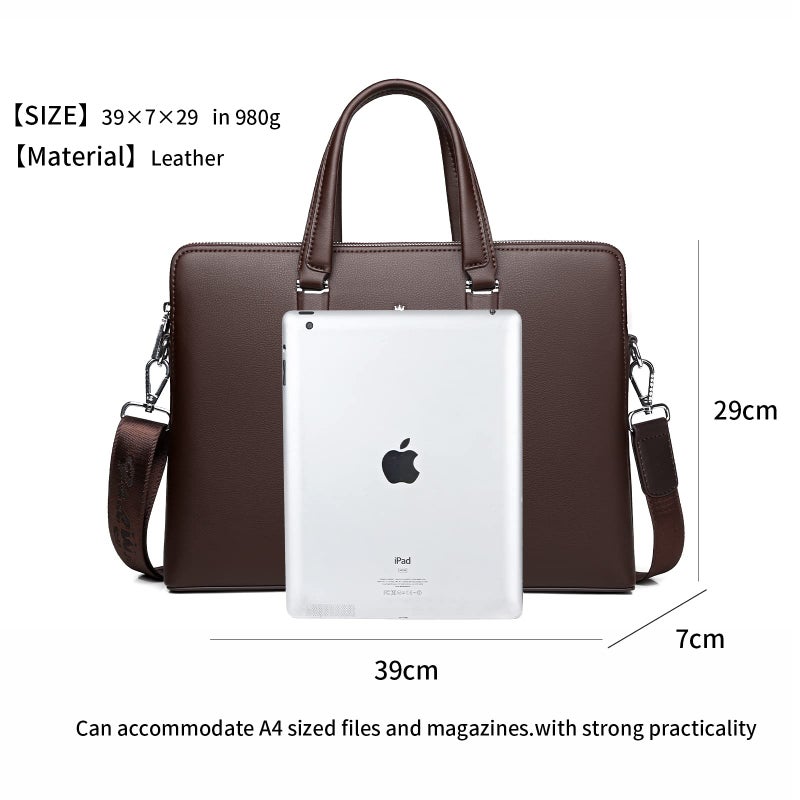FSD.WG]Business Bag Leather Briefcase Shoulder Laptop Business Bag for Men - Image 5