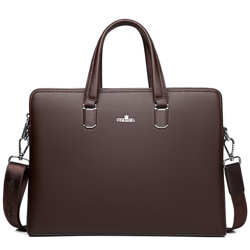 FSD.WG]Business Bag Leather Briefcase Shoulder Laptop Business Bag for Men - Image 1