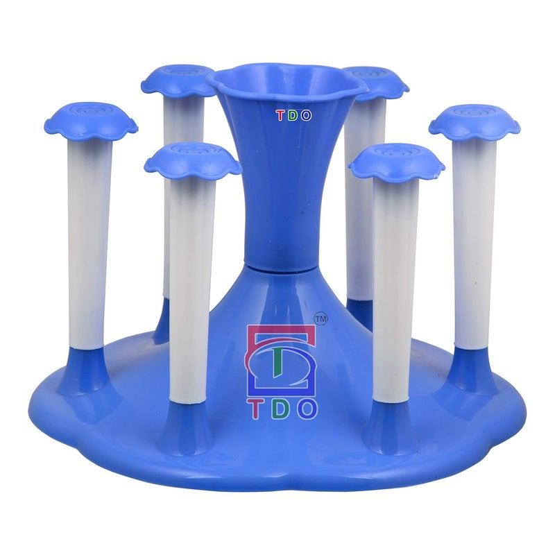 TDO Mug Holder Stand for Kitchen Coffee Cup Holder Tea Chai Cup Stand 6 Rack Stand Dining Table Cutlery Stand Colour Blue - Image 2