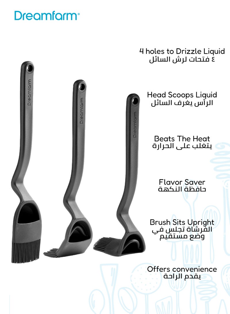 دريم فارم فرشاة لتوزيع الصوص | فرشاة سيليكون للتوزيع | مقاومة للحرارة حتى 260°C | تصميم مضاد للتنقيط | 28سم × 5سم | آمنة للغسل في غسالة الصحون وغير لاصقة - Image 3