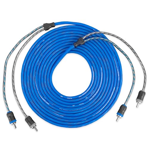 NVX® XIV25 16.4 ft (5 Meter) Oxygen Free Copper 2-Channel Twisted Pair V-Series Car Audio RCA Audio Interconnect Cable with Shielded Noise Reduction and Split-tip Silver-Plated Ends - Image 5