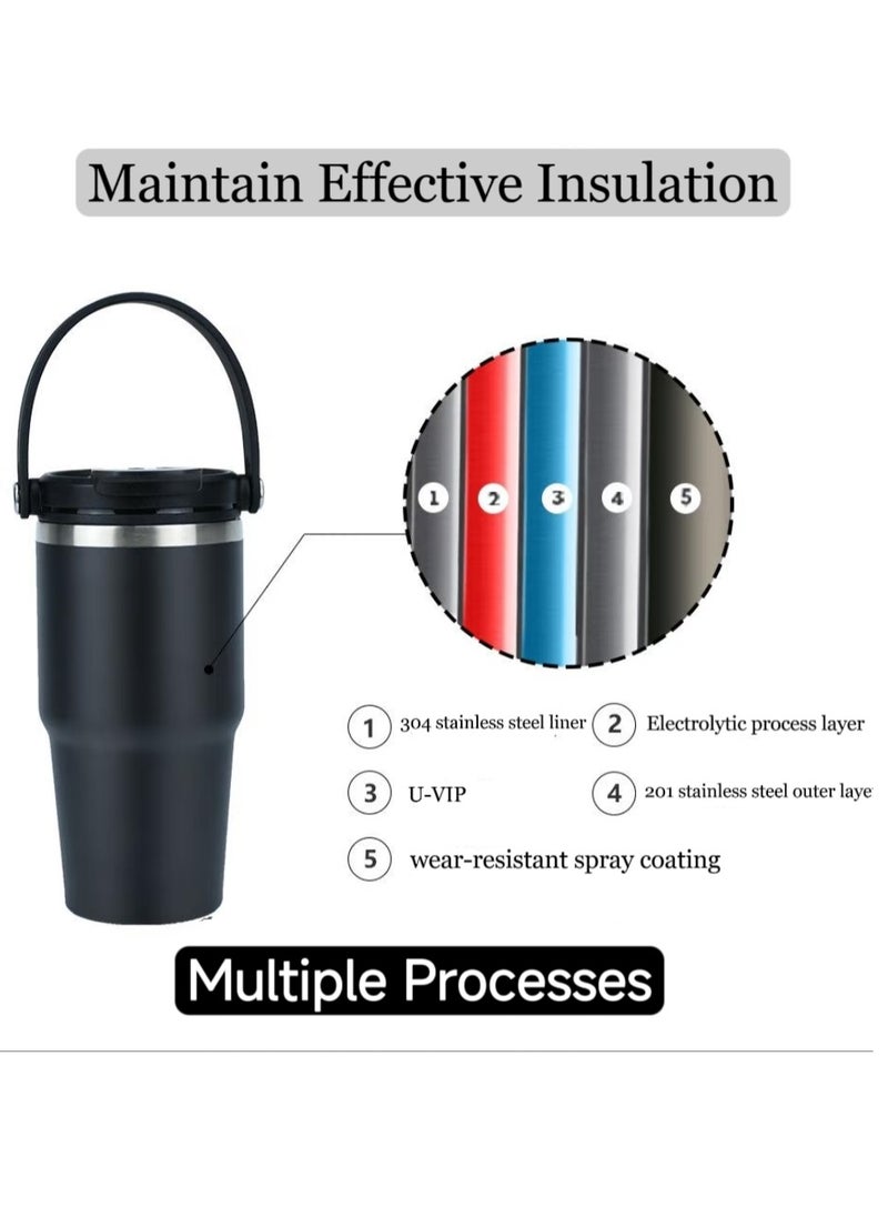 HEROCKX - HEROCKX IceFlow Stainless Steel Tumbler - Vacuum Insulated Water Bottle for Home, Office or Car Reusable Cup with Straw Leak Resistant Flip Cold for 12 Hours or Iced for 2 Days, 30oz - Image 1