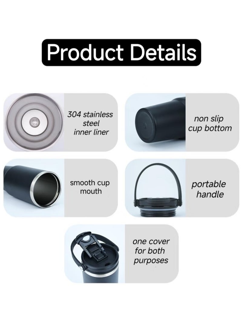 HEROCKX - HEROCKX IceFlow Stainless Steel Tumbler - Vacuum Insulated Water Bottle for Home, Office or Car Reusable Cup with Straw Leak Resistant Flip Cold for 12 Hours or Iced for 2 Days, 30oz - Image 1