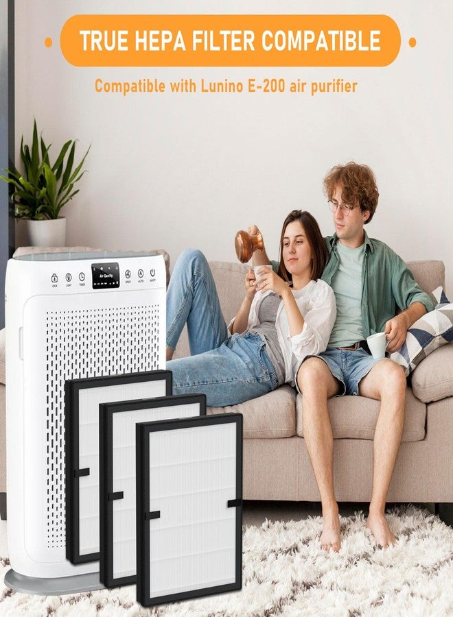 Allisfresh E-200 True HEPA Filter Replacement Compatible with Lunino E-200 Air Cleaner Purifier, 3-in-1 Filtration System with Activated Carbon Filter, 3 Pack White - Image 4