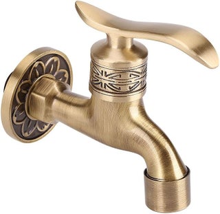 Solid Brass Cold Water Tap For Bathroom, Antique Style Wall Mount Laundry Faucet, G1/2 Thread, Easy Install For Washing Machine Use