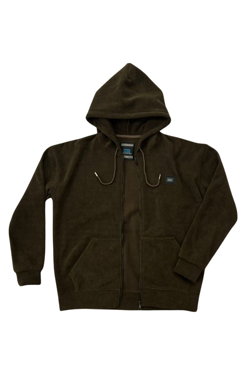 White Rabbit Mens Basic Inner Fleece Zip Through Hoodie - Image 4