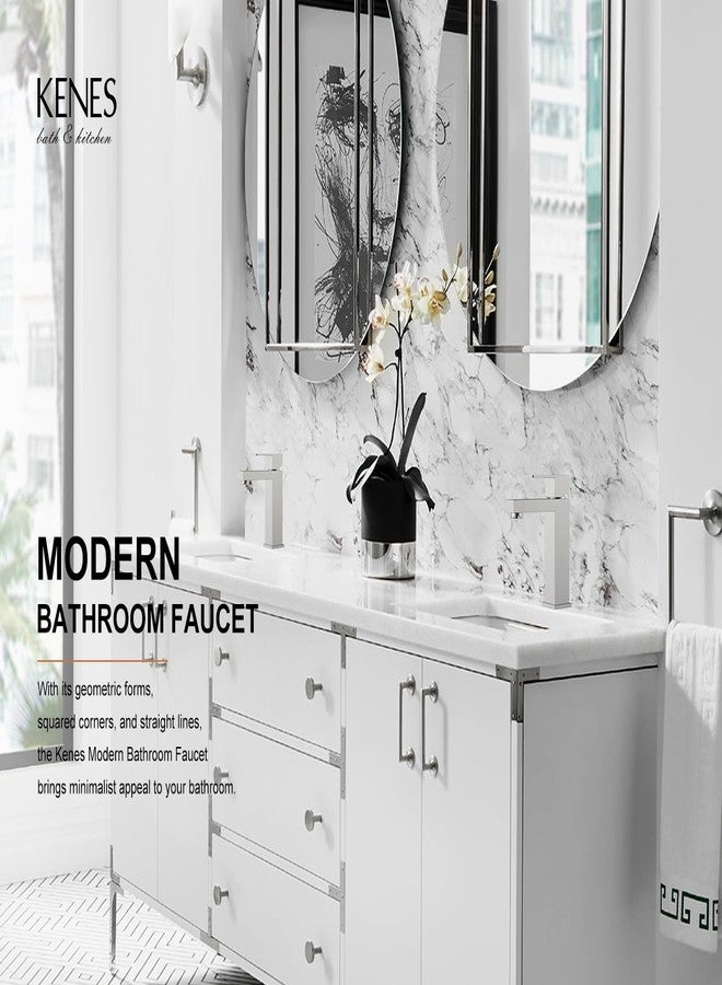 KENES Modern Single Hole Bathroom Faucet, Bathroom Sink Faucet, Advanced 304 Stainless Steel Brushed Faucet, Single Lever Bathroom Sink Faucet, Drain Assembly, Single Handle Bathroom Faucet KS-9031 - Image 2