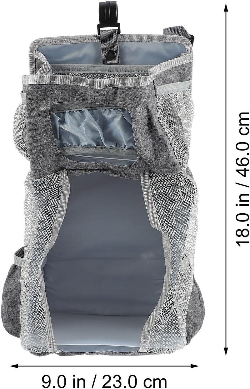 Large Hanging Diapers Bag Crib Diaper Organizer Bedside Storage Pouch Gray Fabric Nursery Hanging Stacker - Image 2