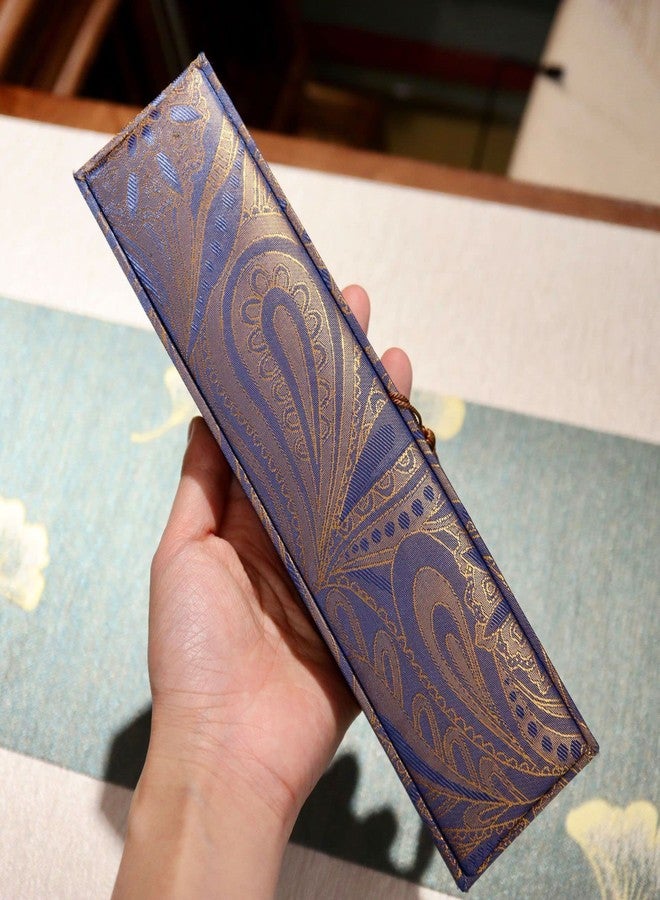 Teensery Vintage Embroidery Jewelry Storage Case with Tassel Necklace Gift Box for Bracelet Anklet Jewellry Packaging, Blue - Image 4