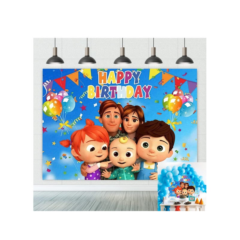 SOLARAE Coco Cartoon Melon Birthday Party Supplies, Cartoon Family Party Backdrops Kids Happy Birthday - Image 3
