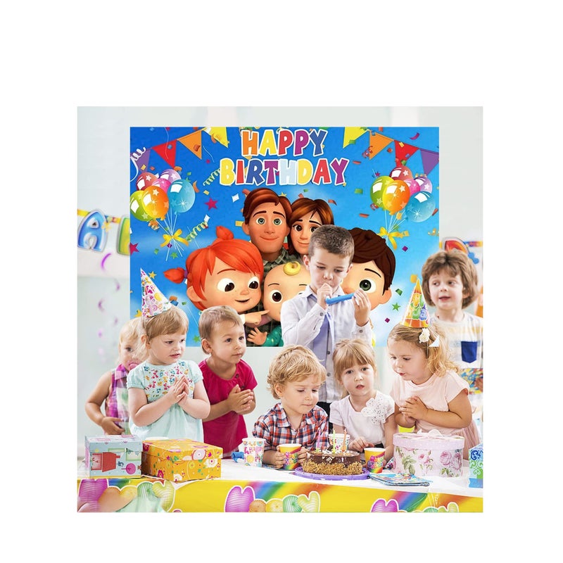 SOLARAE Coco Cartoon Melon Birthday Party Supplies, Cartoon Family Party Backdrops Kids Happy Birthday - Image 1