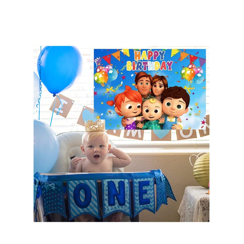SOLARAE Coco Cartoon Melon Birthday Party Supplies, Cartoon Family Party Backdrops Kids Happy Birthday - Image 2