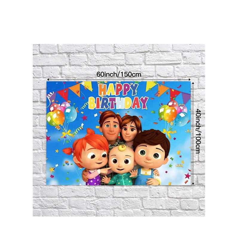 SOLARAE Coco Cartoon Melon Birthday Party Supplies, Cartoon Family Party Backdrops Kids Happy Birthday - Image 4