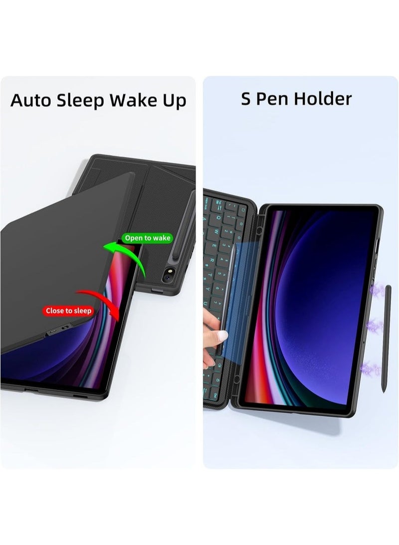 بروتيكت حافظة لوحة مفاتيح لاسلكية Protect لجهاز Samsung Galaxy Tab S10 FE 10.9" | لوحة مفاتيح بإضاءة خلفية عربي-إنجليزي | لوحة لمس 120Hz متعددة اللمس | حافظة نحيفة قابلة للفصل | الموديل: HL118A-10FE - Image 5