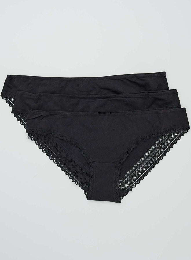 Kiabi pack of 3 cotton and lace briefs - Image 3