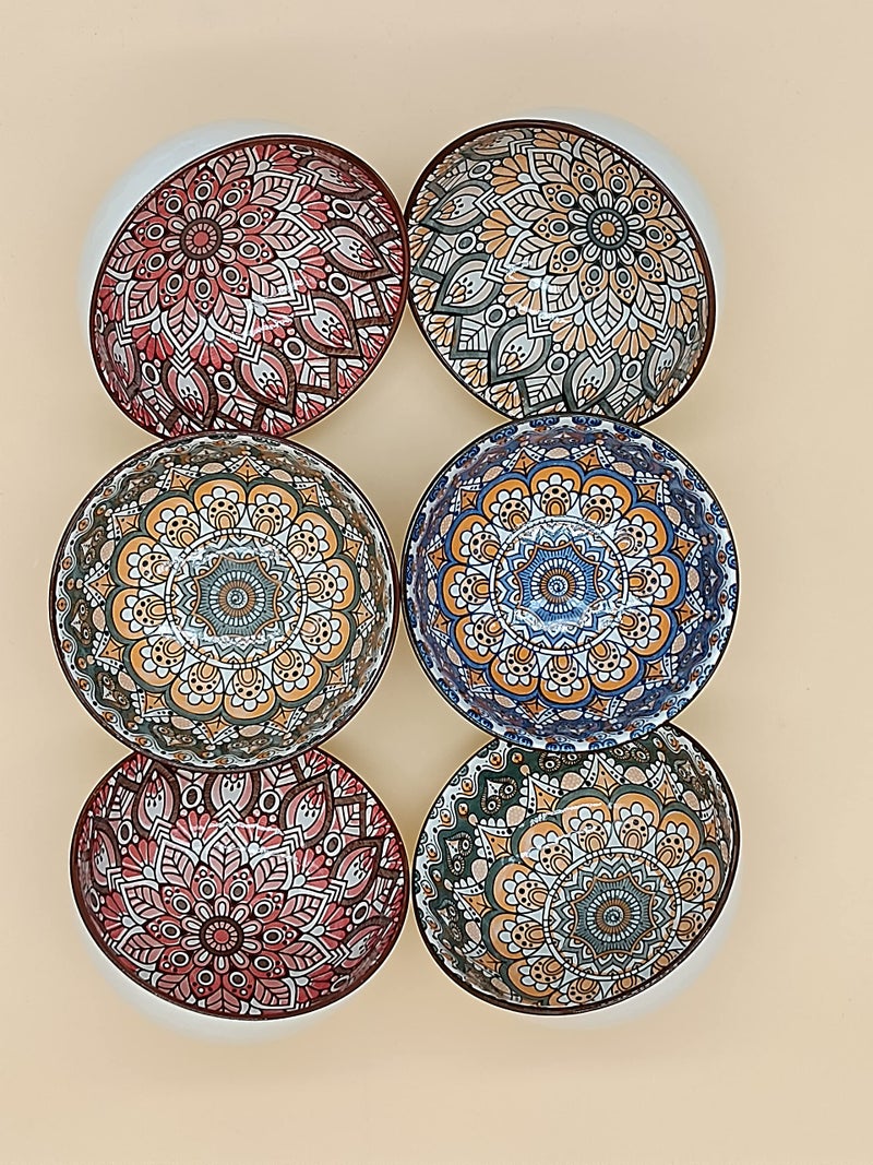 P Plus Fire Ceramic Cereal Bowls, Porcelain Bowls for Kitchen, Vibrant Colors Bowls Set for Salad Soup Ramen Bowl (Pack of 12) - Image 2