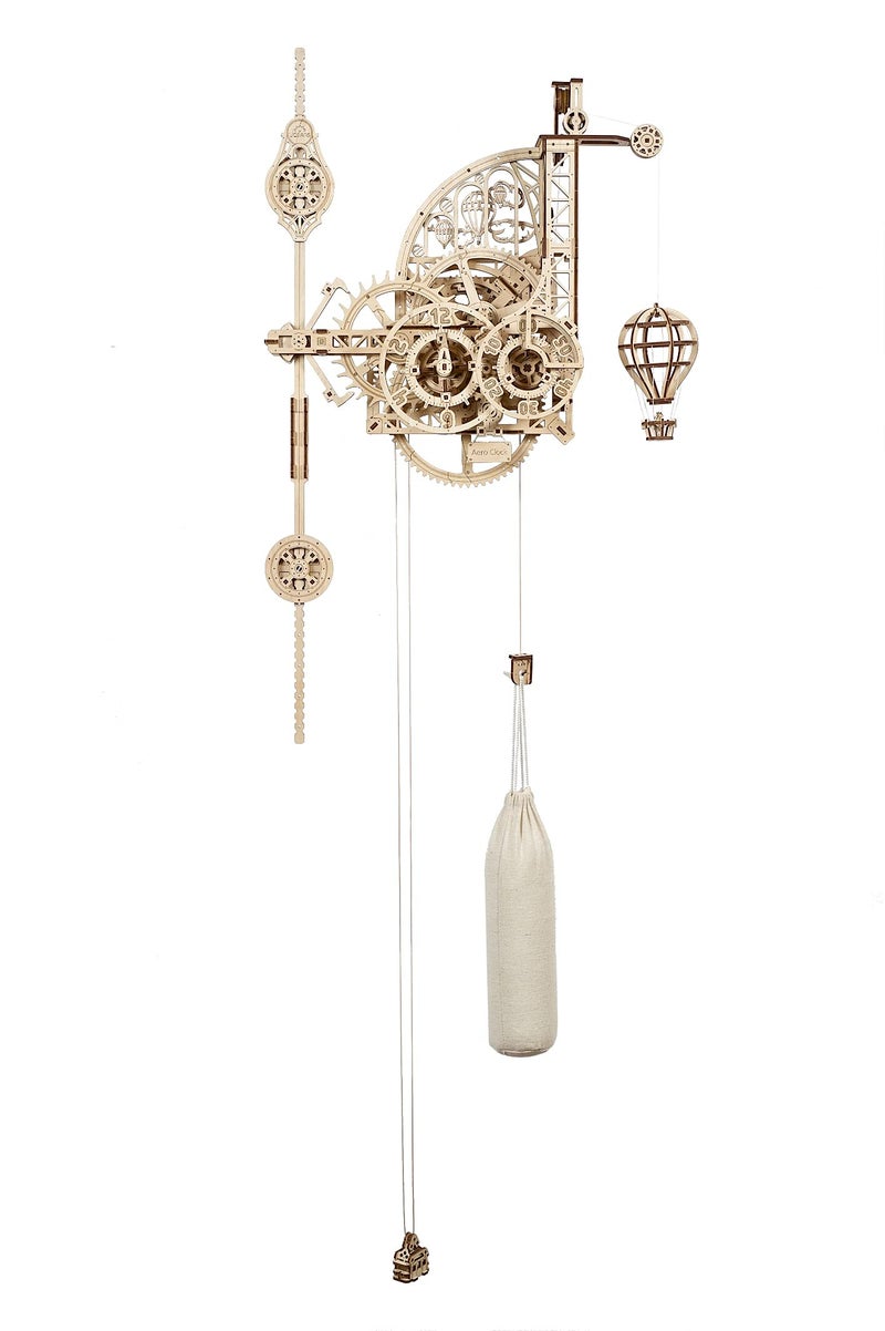 UGEARS Aero Clock Wooden 3D Puzzles for Adults - Mechanical Wooden Model Kits for Adults to Build, Wall Clock 3D Puzzle with Pendulum Model Kit, DIY Miniature Kit Crafts Gift for Christmas - Image 1