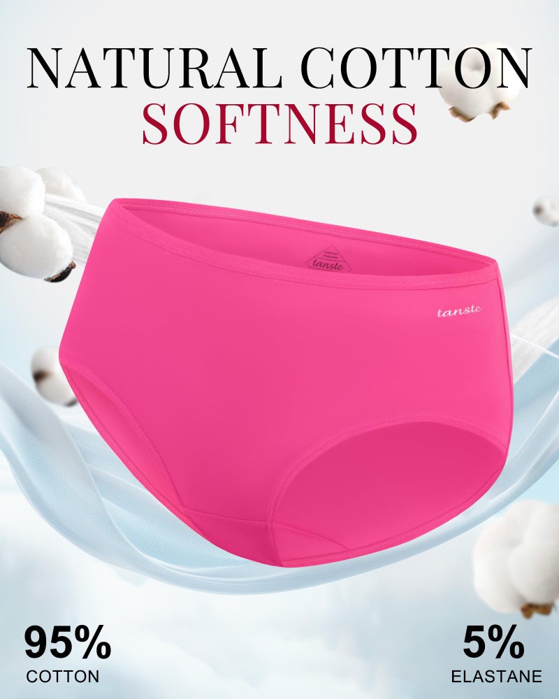 TANSTC Womens Underwear Low Waist Cotton Hipster Panties Full Coverage Stretch Briefs Breathable Panties 6 Pack,XL - Image 4