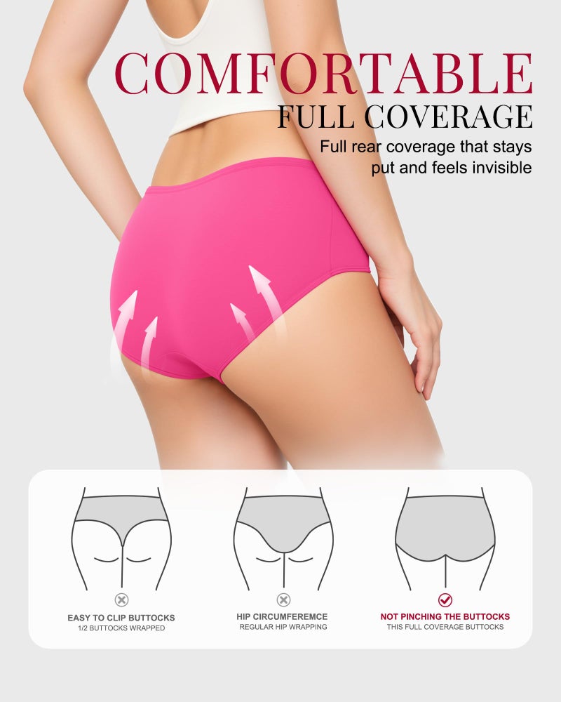 TANSTC Womens Underwear Low Waist Cotton Hipster Panties Full Coverage Stretch Briefs Breathable Panties 6 Pack,XL - Image 5