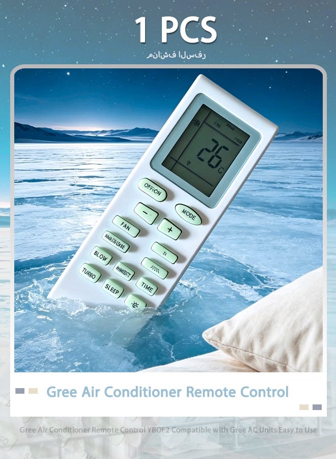 Gree Air Conditioner Remote Control YBOF2 Compatible with Gree AC Units Easy to Use - Image 1