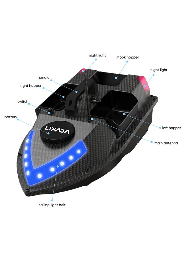 Generic GPS RC Bait Boat 600M Wireless Remote Control Fishing Bait Boat Fishing Feeder Boat with 3 Bait Containers  - Image 1