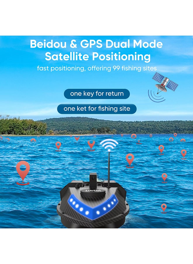 Generic GPS RC Bait Boat 600M Wireless Remote Control Fishing Bait Boat Fishing Feeder Boat with 3 Bait Containers  - Image 3