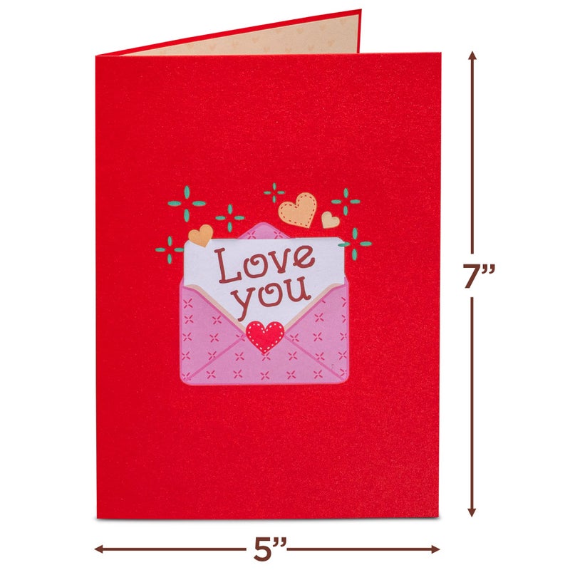 Paper Love 3D Pop Up Valentine's Day Card, Love Mailbox, For Valentine's Day, Birthday, Anniversary, Mothers Day, Wedding, Get Well, All Occasion - 5" x 7" Cover - Includes Envelope and Note Tag - Image 2