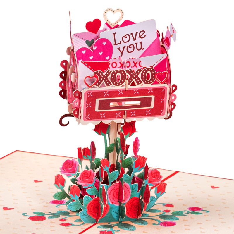 Paper Love 3D Pop Up Valentine's Day Card, Love Mailbox, For Valentine's Day, Birthday, Anniversary, Mothers Day, Wedding, Get Well, All Occasion - 5" x 7" Cover - Includes Envelope and Note Tag - Image 1