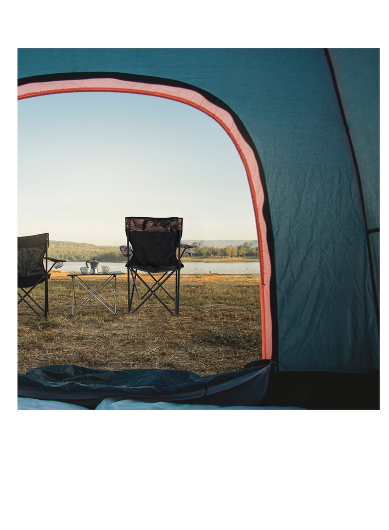 Royalford Folding Camping Chair, Chair with Cup Holder, RF10132 | Lightweight Campsite Portable Chair with Travel Carry Bag | Perfect for Camping, Garden, Caravan Trips, Fishing, Beach Black - Image 2