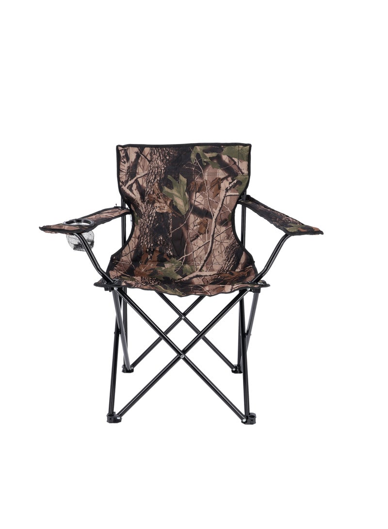 Royalford Folding Camping Chair, Chair with Cup Holder, RF10132 | Lightweight Campsite Portable Chair with Travel Carry Bag | Perfect for Camping, Garden, Caravan Trips, Fishing, Beach Black - Image 1