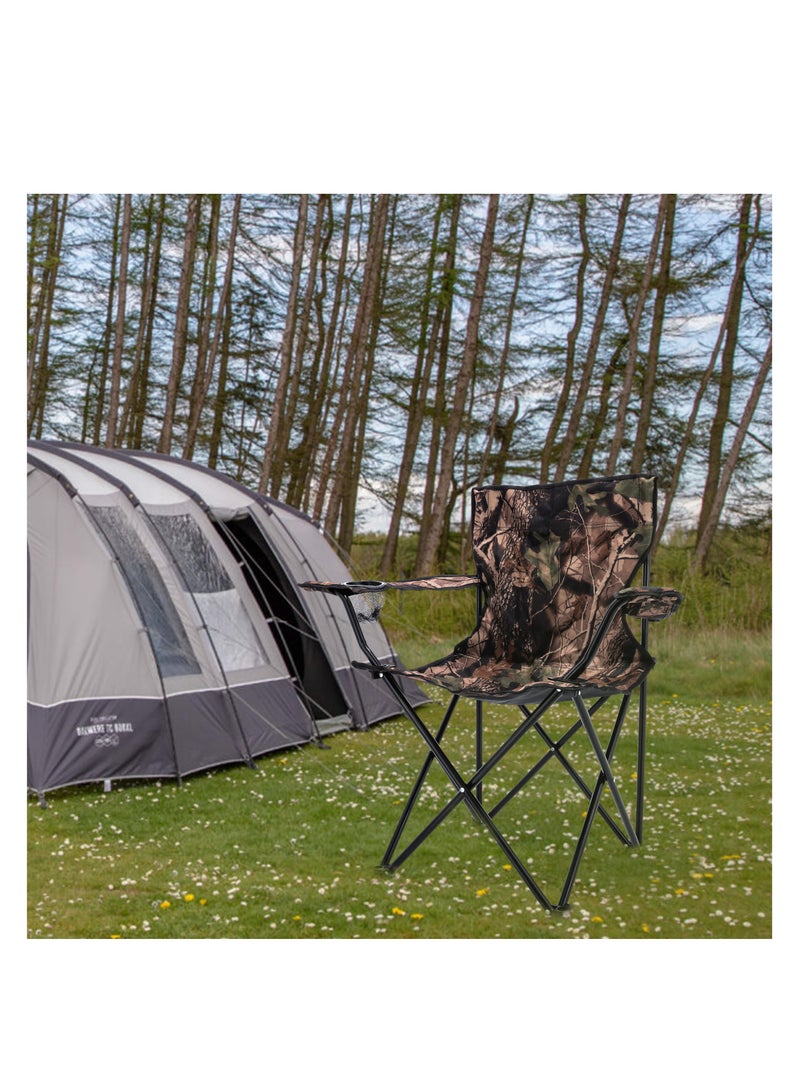 Royalford Folding Camping Chair, Chair with Cup Holder, RF10132 | Lightweight Campsite Portable Chair with Travel Carry Bag | Perfect for Camping, Garden, Caravan Trips, Fishing, Beach Black - Image 4